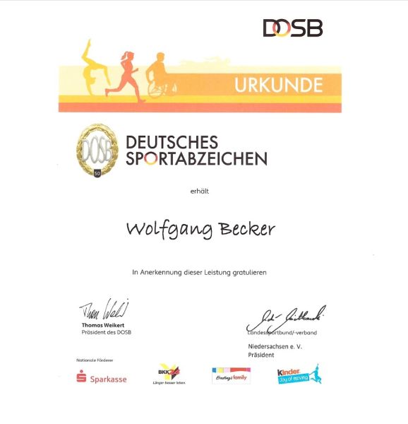 Sportabzeichenurkunde-Wolfgang-Becker-2025